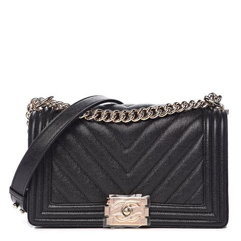 small black caviar chevron chanel boy bag|Chanel Boy Bag .